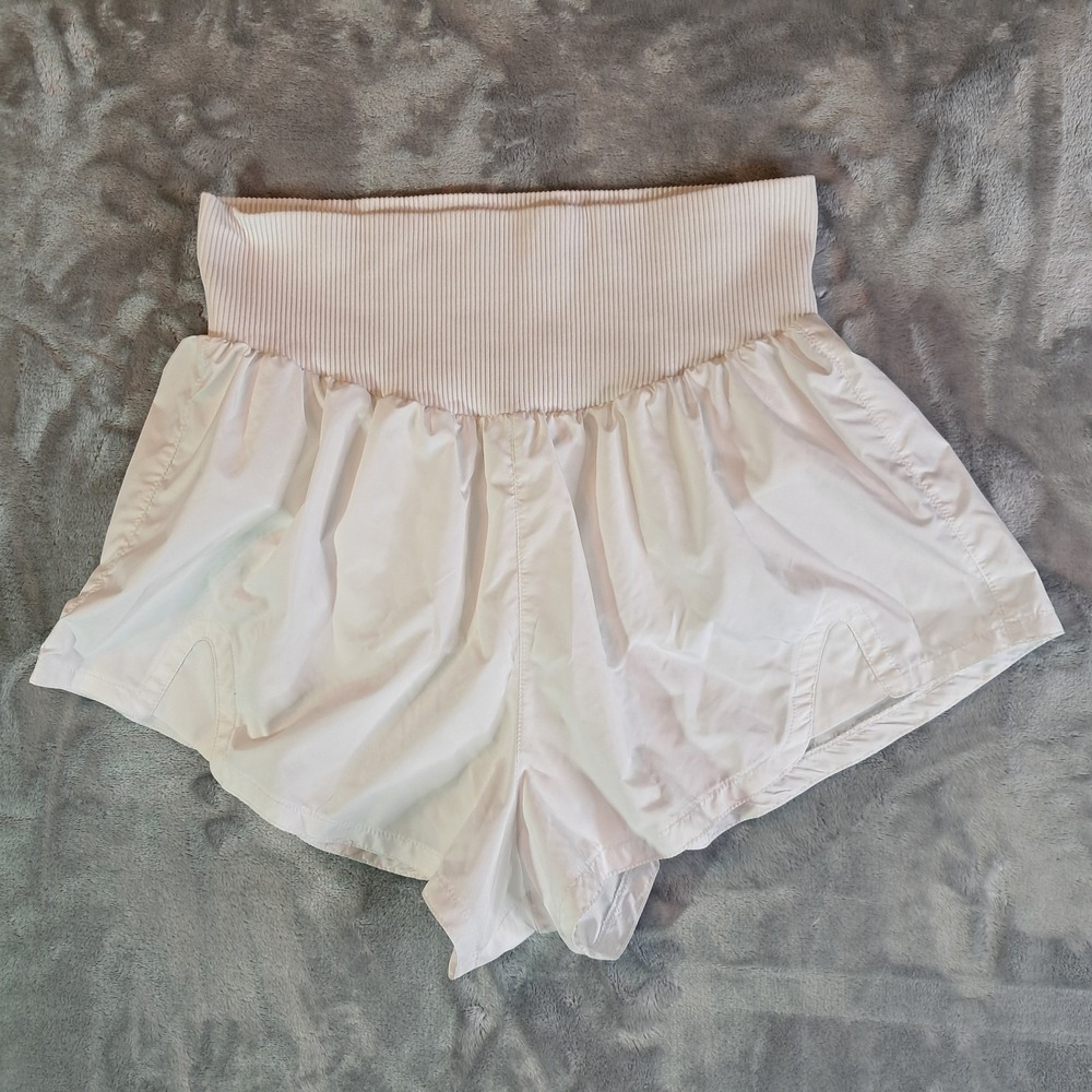 FP Movement Free People Carpe Diem Shorts White XL High Rise Running Athletic